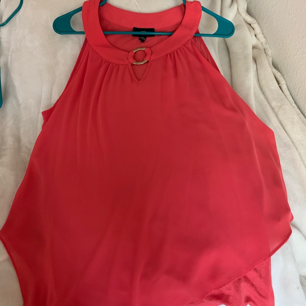 Sleeveless Coral Blouse